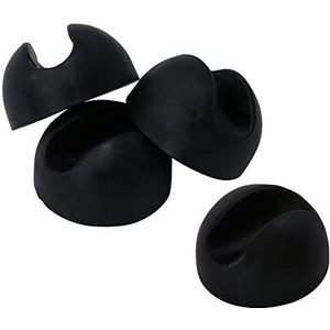 Melko Tafelpootbeschermers, vloerbescherming, set van 4 voor hairpin legs, 12 mm, zwart, siliconen, ronde haarspelden, tafelpoten, eettafel, stoelpootdoppen