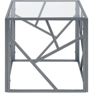 ORLAND - Bijzettafel - Zilver - Glas