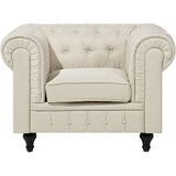 CHESTERFIELD - Chesterfield fauteuil - Beige - Polyester