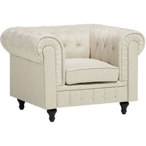 CHESTERFIELD - Chesterfield fauteuil - Beige - Polyester