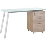 MONTEVIDEO - Bureau - Lichte houtkleur - Acrylglas