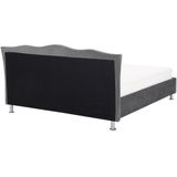 METZ - Bed met opbergruimte - Donkergrijs - 180 x 200 cm - Fluweel