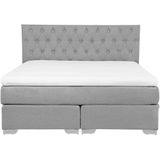 DUCHESS - Boxspring - Grijs - 160 x 200 cm - Polyester