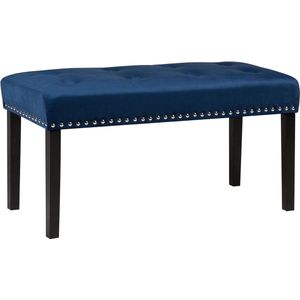 Beliani YORKTON - Hocker - Blauw - Fluweel