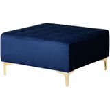 Beliani ABERDEEN - Bank U-vormig met hocker - Blauw - 5 persoons -  Fluweel