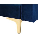 Beliani ABERDEEN - Bank U-vormig met hocker - Blauw - 5 persoons -  Fluweel