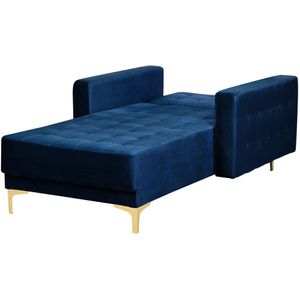 ABERDEEN - Chaise longue - Blauw - Symmetrisch - Fluweel