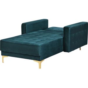 ABERDEEN - Chaise longue - Blauwgroen - Symmetrisch - Fluweel