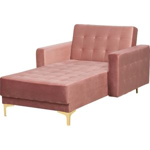 ABERDEEN - Chaise longue - Roze - Symmetrisch - Fluweel