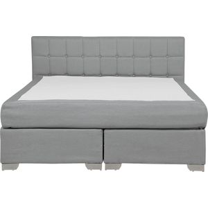 ADMIRAL - Boxspringbed - Lichtgrijs - 140 x 200 cm - Polyester