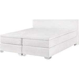 PRESIDENT - Boxspringbed - Wit - 140 x 200 cm - Kunstleer