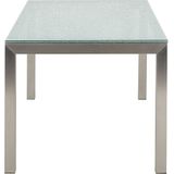 Beliani GROSSETO  - Tuintafel - Zilver/Matglas - 90 x 180 cm - Veiligheidsglas
