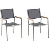 Beliani GROSSETO  - Tuinstoel set van 2 - Grijs - Polyester