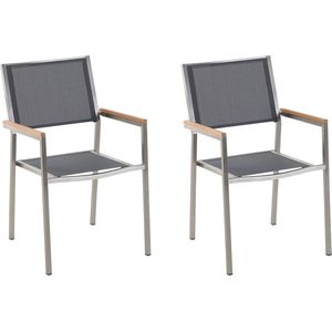 GROSSETO - Tuinstoel set van 2 - Grijs - Polyester