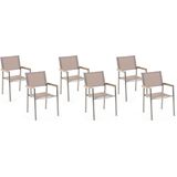 GROSSETO - Tuinstoel set van 6 - Beige - Polyester