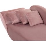 MERI - Chaise longue - Roze - Linkerzijde - Fluweel