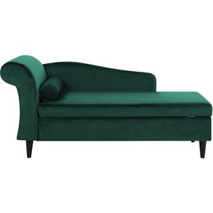 LUIRO - Chaise Longue - Groen - Linkerzijde - Fluweel