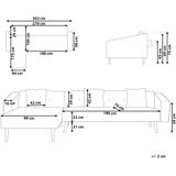 VADSO - Hoekslaapbank - Zwart - Rechterzijde - 303 cm - Fluweel