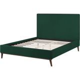 BAYONNE - Tweepersoonsbed - Groen - 140 x 200 cm - Fluweel
