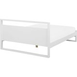 Bedframe wit dennenhout tweepersoons 180 x 200 cm lattenbodem scandinavisch