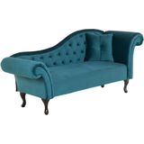 Beliani LATTES - Chaise longue in fluweel comfortabele zit- en ligruimte.