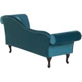 Beliani LATTES - Chaise longue in fluweel comfortabele zit- en ligruimte.