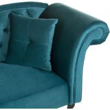 Beliani LATTES - Chaise longue in fluweel comfortabele zit- en ligruimte.