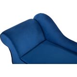 BIARRITZ - Chaise longue - Blauw - Linkerzijde - Fluweel