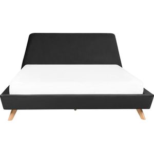 VIENNE - Tweepersoonsbed - Zwart - 180 x 200 cm - Fluweel