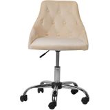 PARRISH - Bureaustoel - Beige - Fluweel