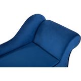 BIARRITZ - Chaise longue - Blauw - Rechterzijde - Fluweel