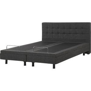 Platform bed grijs 180 x 200 cm elektrisch praktisch met afstandsbediening verstelbare comfortabele zitpositie slaapkamer kinderkamer modern