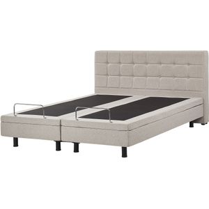 Platform bed beige 180 x 200 cm elektrisch praktisch met afstandsbediening verstelbare comfortabele zitpositie slaapkamer kinderkamer modern