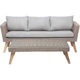 Beliani VITTORIA - Loungeset voor 5 - Beige - PE rotan