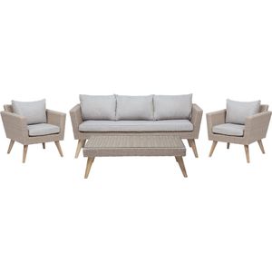 Beliani VITTORIA - Loungeset voor 5 - Beige - PE rotan