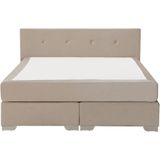 CONSUL - Boxspring - Beige - 160 x 200 cm - Fluweel