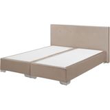 CONSUL - Boxspring - Beige - 160 x 200 cm - Fluweel