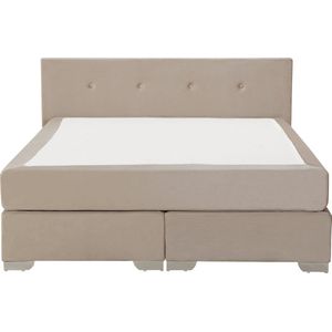 CONSUL - Boxspring - Beige - 160 x 200 cm - Fluweel