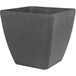 Plantenpot bloempot donkergrijs steen mix polyresin vierkant 49 x 49 cm UV resistent