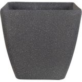 Plantenpot bloempot donkergrijs steen mix polyresin vierkant 42 x 42 cm UV resistent