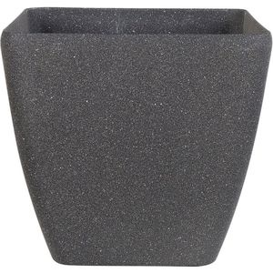 Plantenpot bloempot donkergrijs steen mix polyresin vierkant 42 x 42 cm UV resistent