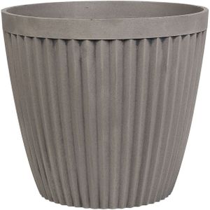 Bloempot plantenbak taupe steenmix rond 44 cm buiten weersbestendig