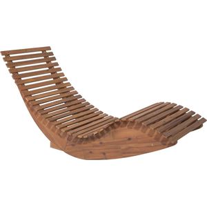 Beliani - BRESCIA - Strandstoel set van 2 - Lichte houtkleur|Rood