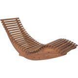 Beliani BRESCIA  - Strandstoel set van 2 - Lichte houtkleur/Grijs - Acaciahout