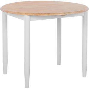 OMAHA - Ronde eettafel - Lichte houtkleur - 61/92 cm - Rubberhout