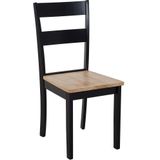 Diningset Eetkamerset Tafel 6 stoelen Zwart Bruin 150 x 90 cm Stevig Frame Modern Scandinavische Stijl