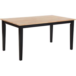 Diningset Eetkamerset Tafel 6 stoelen Zwart Bruin 150 x 90 cm Stevig Frame Modern Scandinavische Stijl