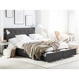 ROCHELLE - Bed opbergruimte - Donkergrijs - 180 x 200 cm - Polyester