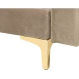 Beliani ABERDEEN - Hoekslaapbank - Beige - Linkerzijde - 267 cm - Fluweel