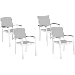 PERETA - Tuinstoel set van 4 - Grijs - Aluminium